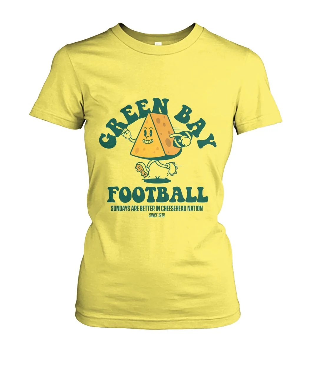 Fan-made Packers t-shirt with GREEN BAY FOOTBALL - SUNDAYS ARE BETTER IN CHEESEHEAD NATION graphic, view 3