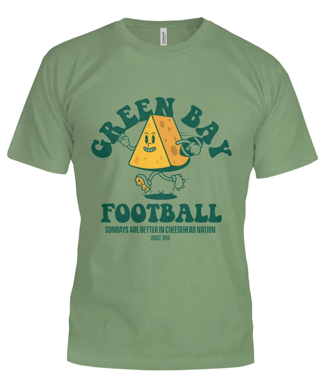 Fan-made Packers t-shirt with GREEN BAY FOOTBALL - SUNDAYS ARE BETTER IN CHEESEHEAD NATION graphic, view 6