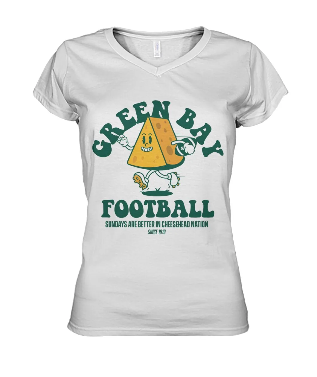 Fan-made Packers t-shirt with GREEN BAY FOOTBALL - SUNDAYS ARE BETTER IN CHEESEHEAD NATION graphic, view 7