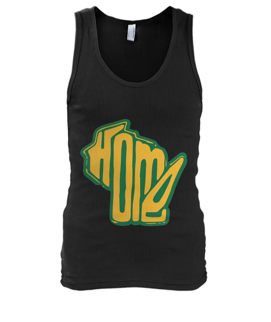 Fan-made Packers t-shirt with HOME inside the Wisconsin state outline graphic, view 3