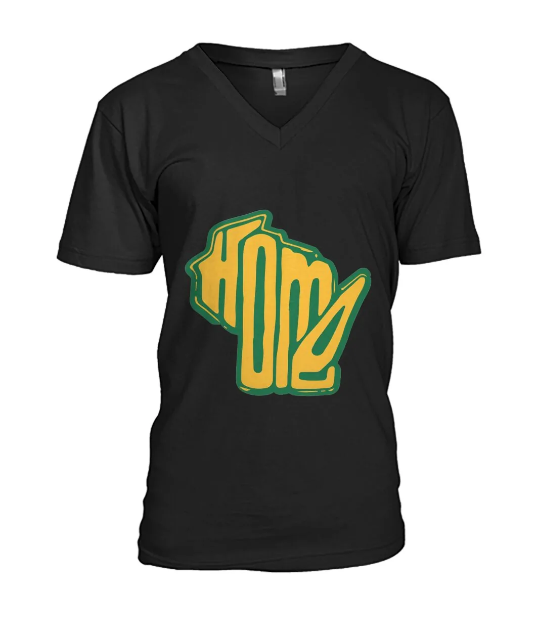 Fan-made Packers t-shirt with HOME inside the Wisconsin state outline graphic, view 7
