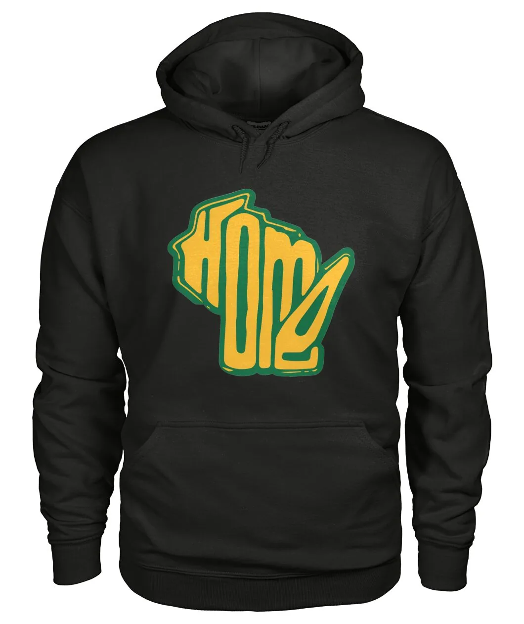 Fan-made Packers t-shirt with HOME inside the Wisconsin state outline graphic, view 8