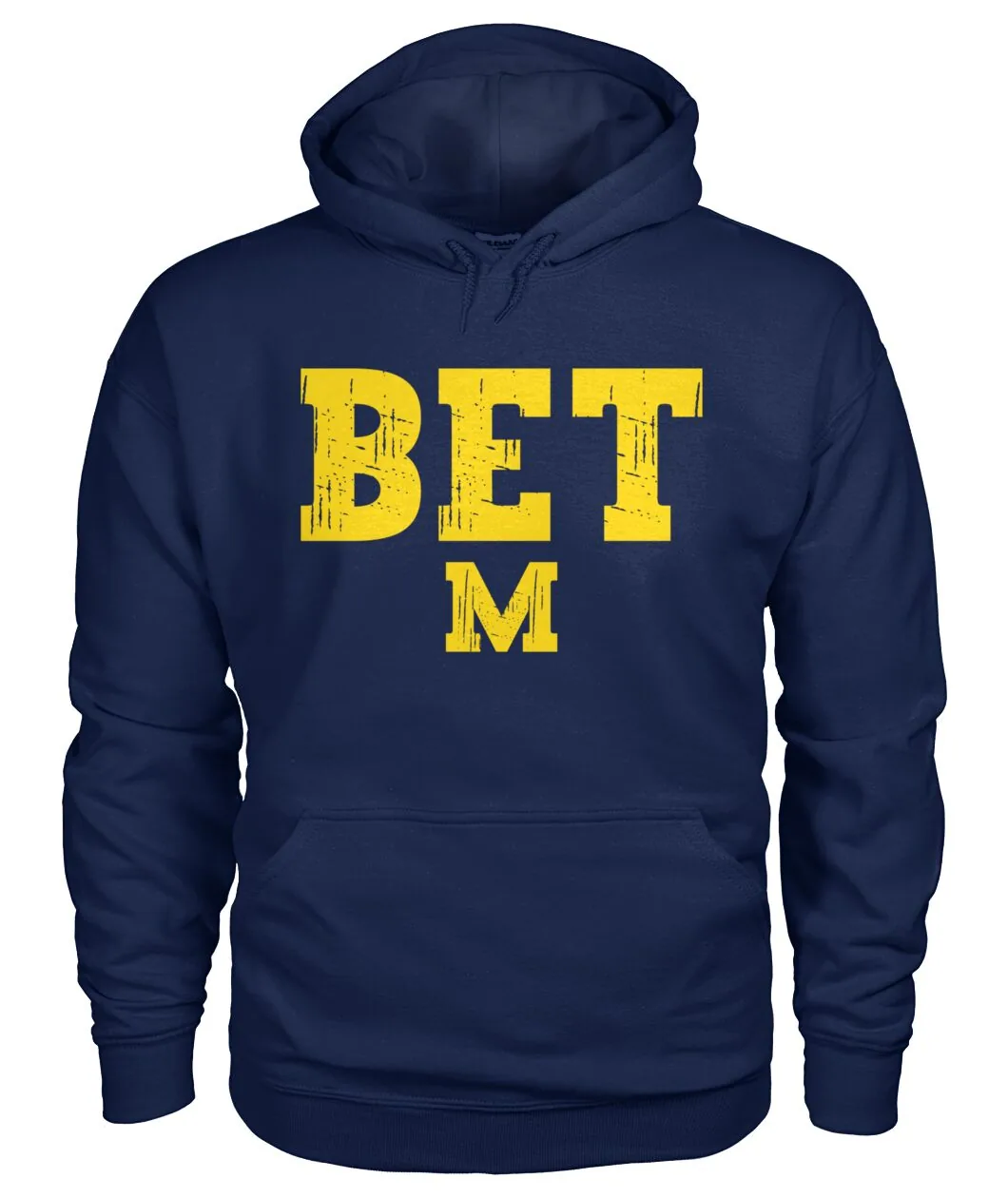 Fan-made Michigan sweatshirt with BET M block lettering graphic, view 3