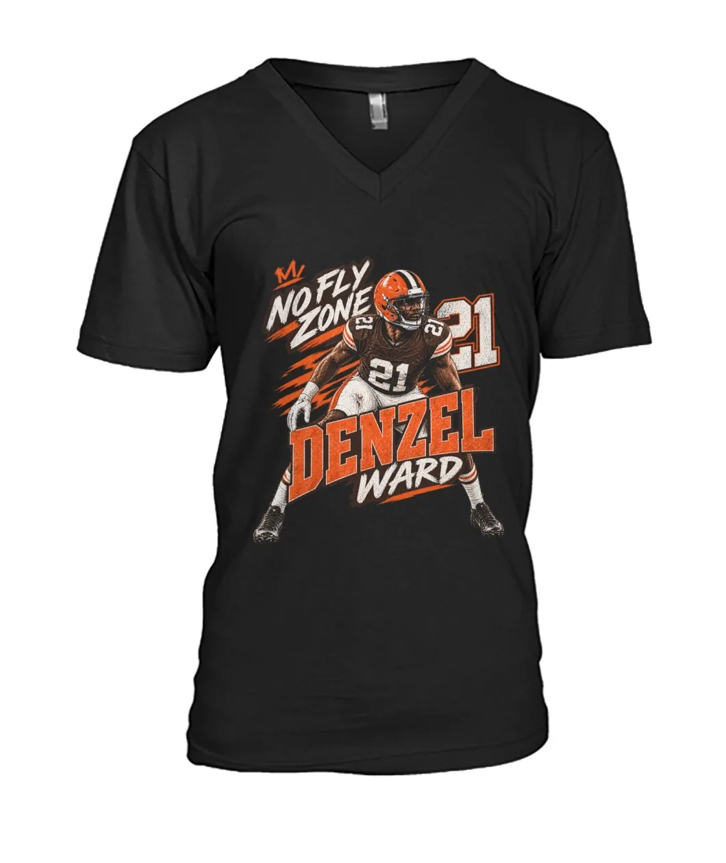 No Fly Zone Denzel Ward Browns Shirt view 3