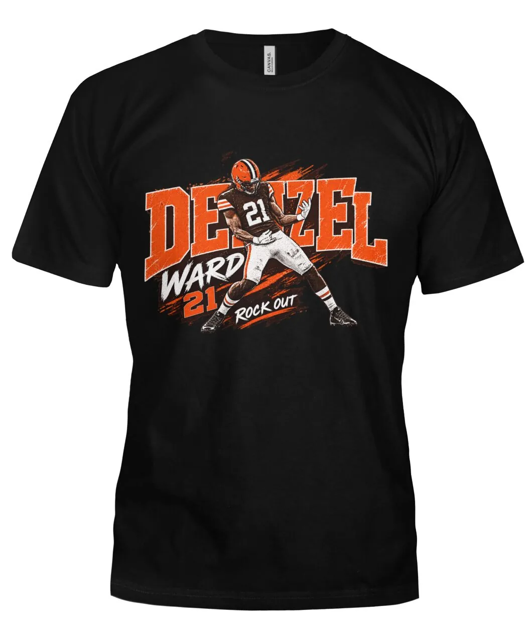 Denzel Ward Rock Out Browns Shirt view 3