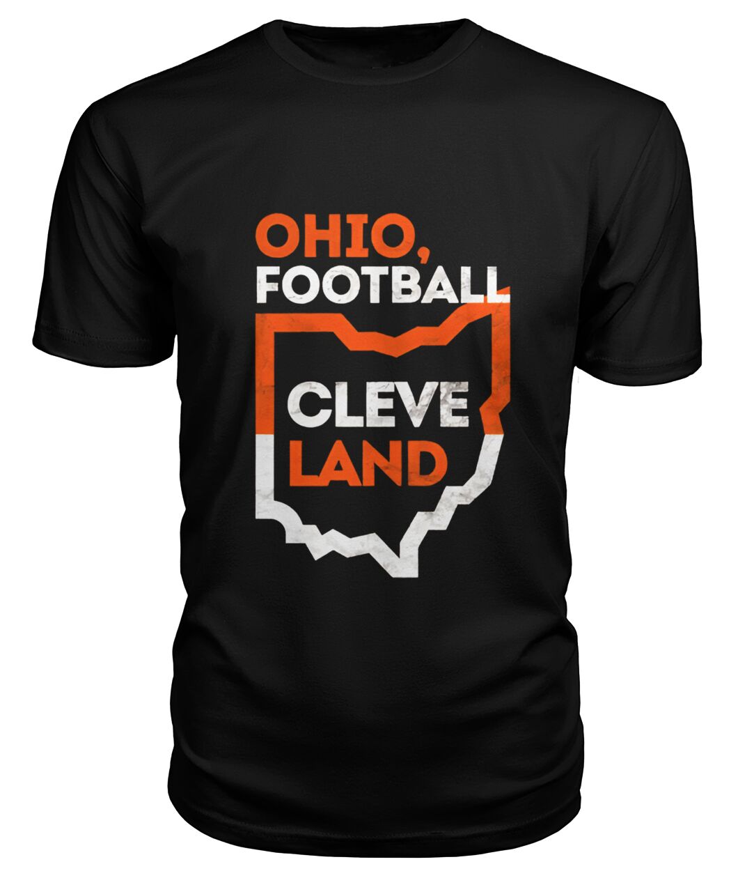 Ohio Football Cleveland State Outline Shirt - OHIO, FOOTBALL - CLEVELAND inside Ohio state map