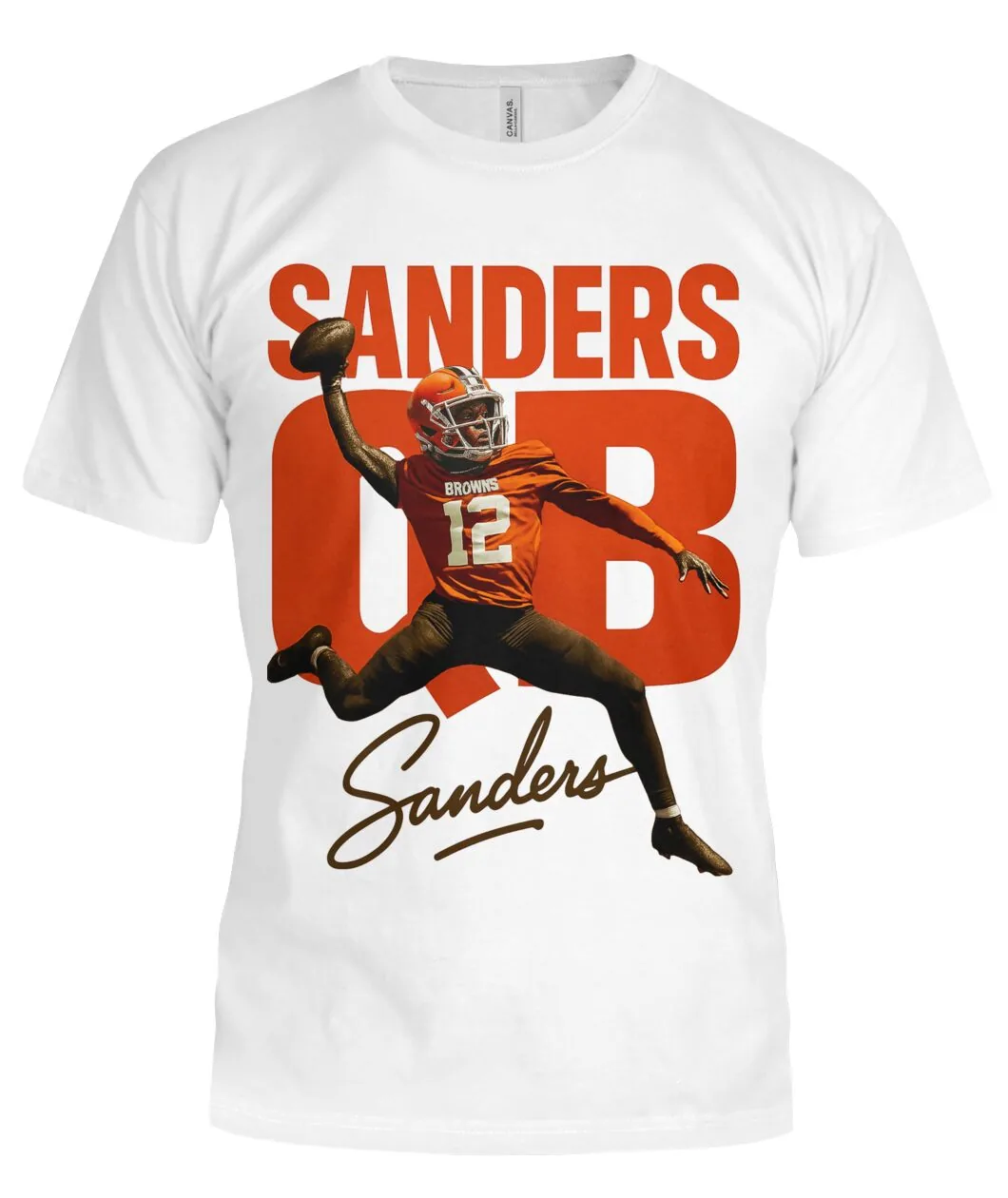 Sanders QB Signature White Shirt - SANDERS QB 12 signature, white colorway