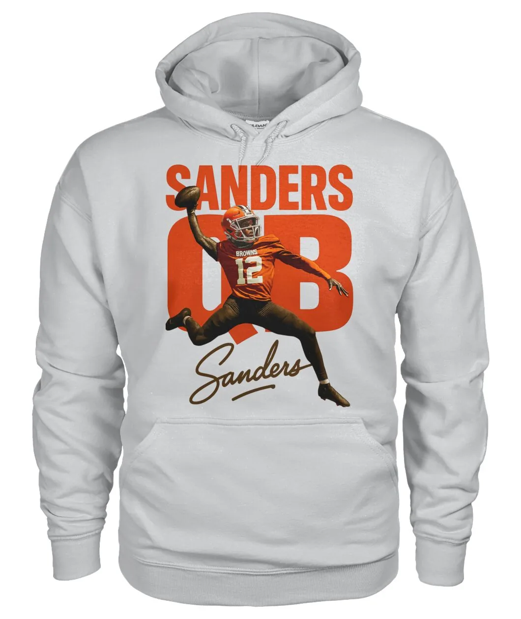 Sanders QB Signature White Hoodie - SANDERS QB 12 signature, white colorway