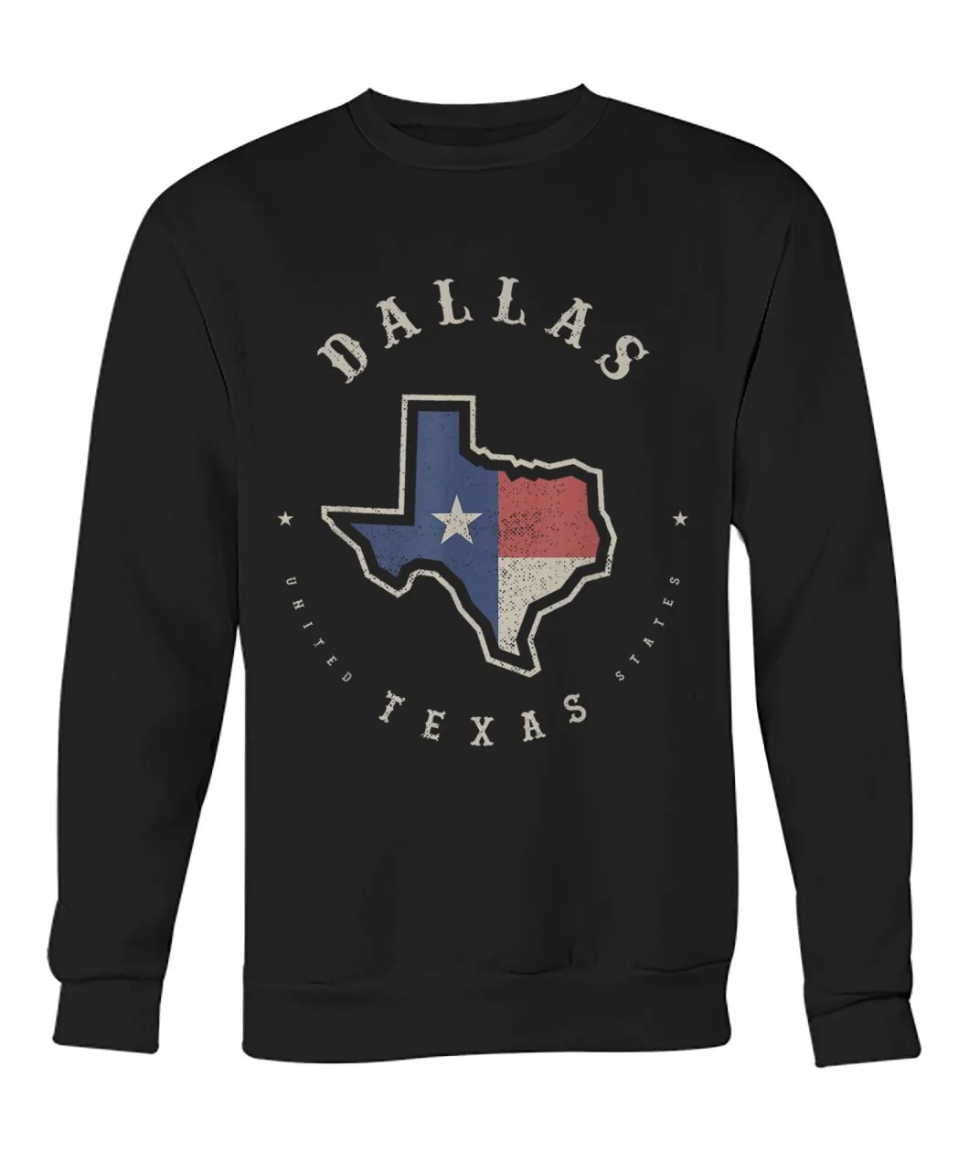Fan-made Dallas t-shirt with DALLAS TEXAS with state outline and Texas flag graphic, view 7