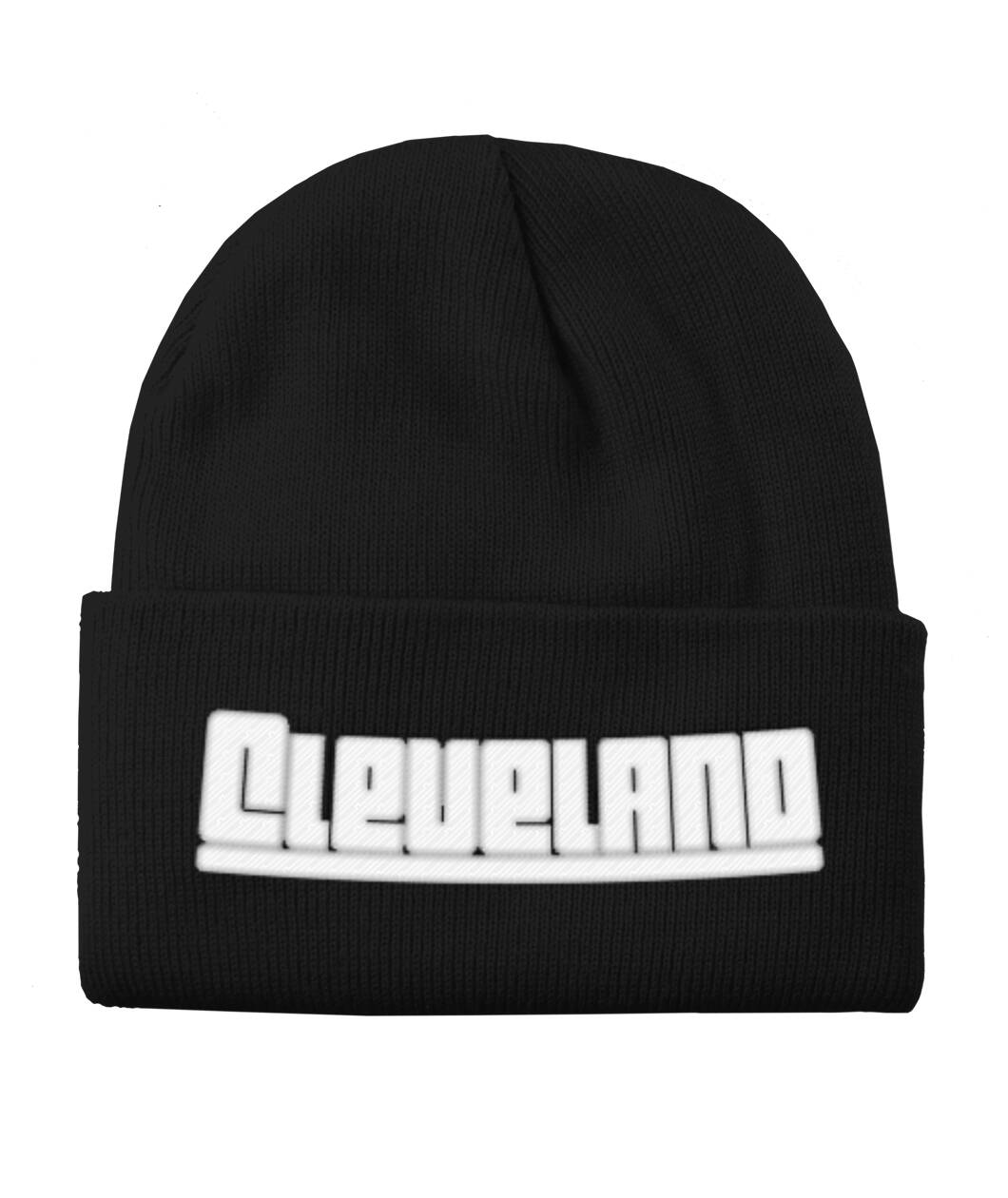 Cleveland Black Winter Beanie - CLEVELAND knit beanie