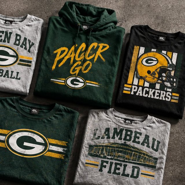 Green Bay fan gear - hoodie, beanie and helmet in team colours